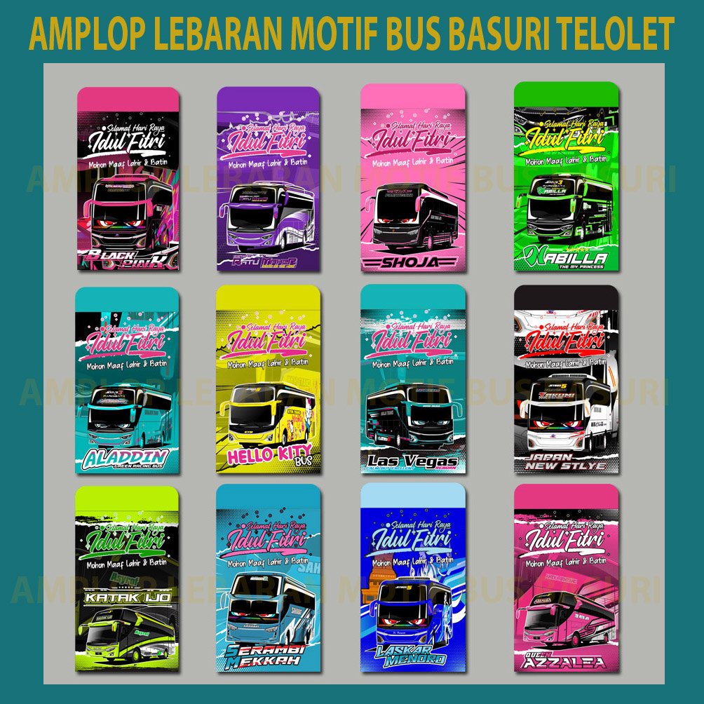 

Amplop lebaran Bus Telolet BASURI Murah Amplop Amplop thr lebaran unik Amplop lebaran Bus telolet (isi 12 Pcs)