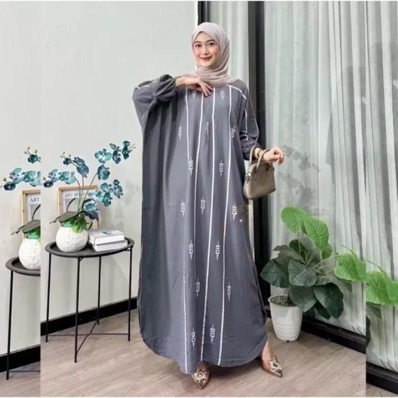 Gamis Abaya Kaftan Jumbo Premium Model Kekinian, Adem & Murah, Busui Friendly, Cocok untuk Semua Usi