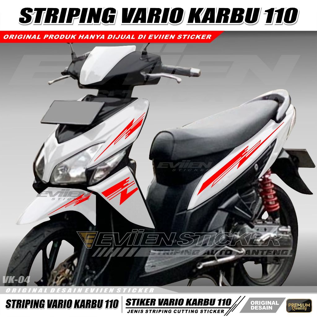 STIKER STRIPING MOTOR VARIO KARBU 110 OLD CUTTING STICKER TAHUN 2006 - 2012 VK 04