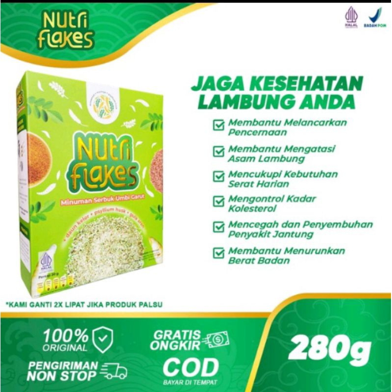 

NUTRIFLAKES Umbi Garut Original - Ampuh Obati Magh & Asam Lambung Terbaik Khasiatnya Resmi BPOM Halal