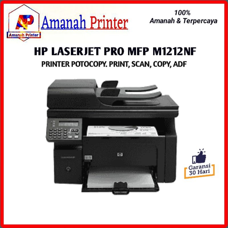 Printer HP Laserjet Pro M1212nf Mfp Printer Potocopy Monochrome print,scan,copy,adf