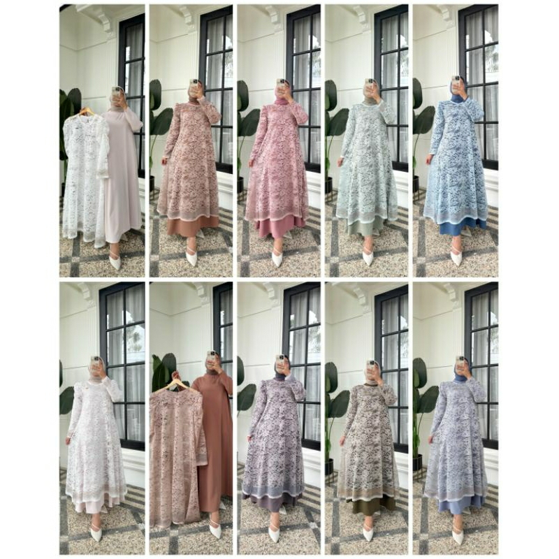 GAMIS ANISA/NAYA DRESS/GAMIS OUTER BRUKAT/GAMIS POLOS SET OUTER BRUKAT/GAMIS VEST BRUKAT/GAMIS LEBAR