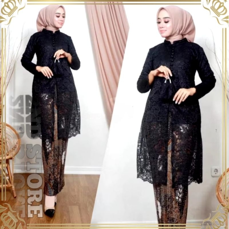 Set Tunik Kancing - Tunik Brukat - Tunik Busui - Kebaya Tunik - Kebaya