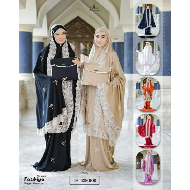 Mukena Tazbiya Ar Rafi mukena rayon bordir rukuh potongan lajuran