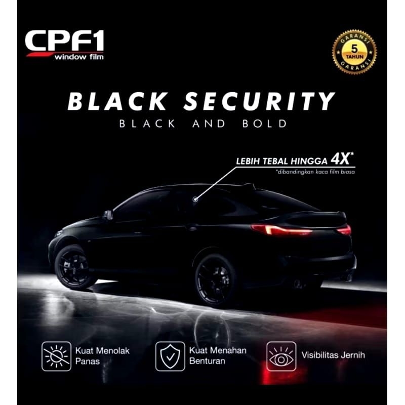 KACA FILM CPF1 BLACK SECURITY FULBODY