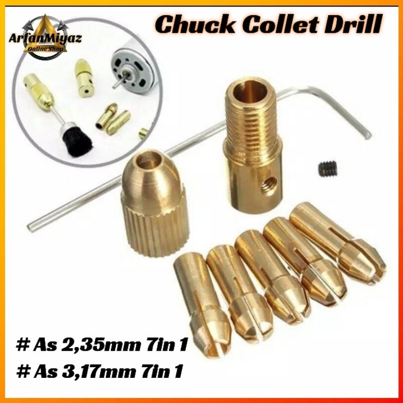 Chuck Bor Mini Chuck 7pcs As 2,35mm / 3,17mm Mini Colet Chuk Mini Drill Dinamo