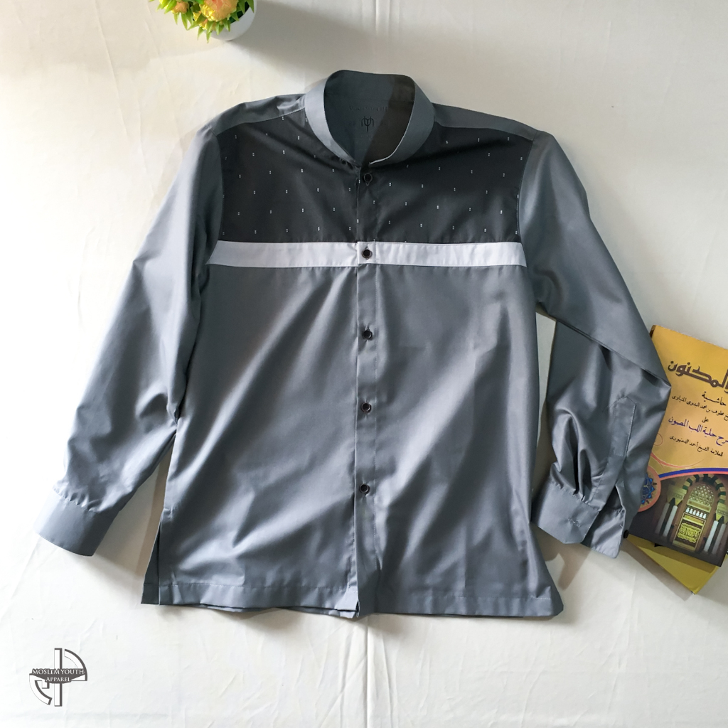 Baju koko pria muslim dewasa tangan panjang motif kombinasi 3 warna katun toyobo simple elegan murah