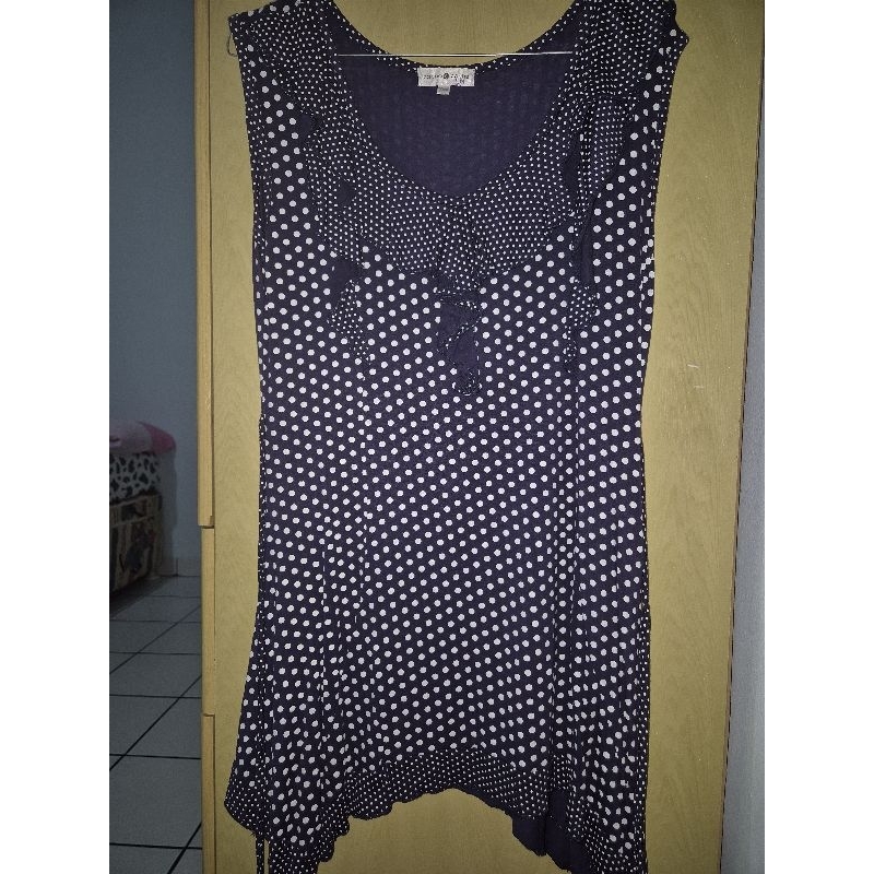 [PRELOVED] Mini Dress Wanita Polkadot Navy