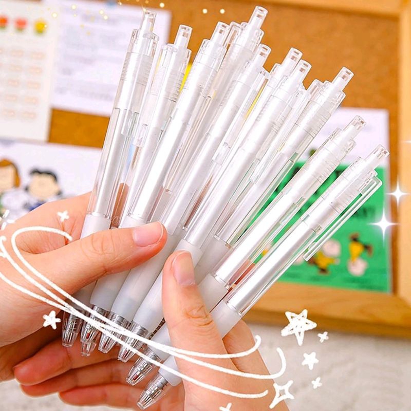 

Retractable Gel Pen / Pulpen Cetek 0.5 mm S141 Pulpen Sederhana Muji Style Transparan 0.5mm Black Ink Signature Gel Pen - Best Stationary Gelpen 0.5mm Ins style pena gel pen pulpen hitam Github student alat tulis pulpen Gelpen 0.5mm pulpen hitam ink for