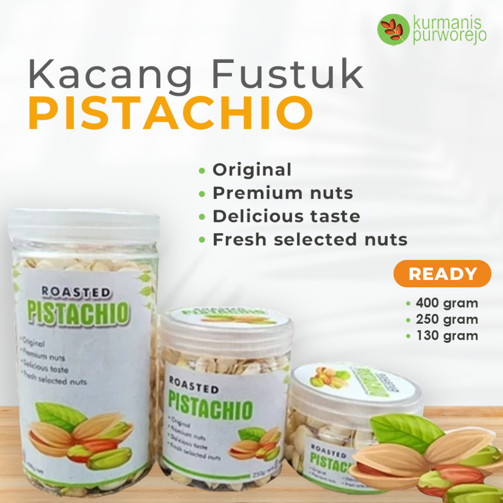 

Kacang Fustuk Pistachio Panggang Premium Gurih Original Oleh Oleh Haji dan Umroh
