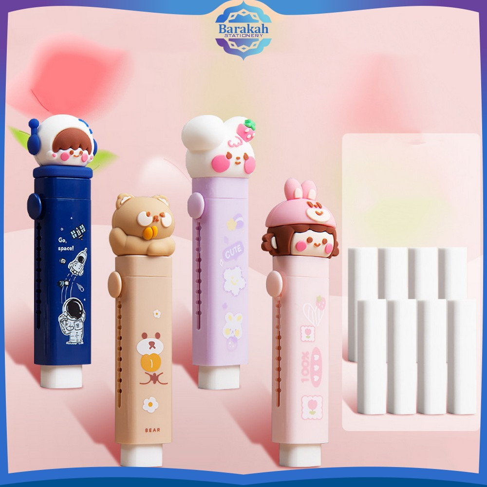 

Mechanical Eraser Free 2PCS Refill Karakter Kartun 3D / Penghapus Pensil Anak Sliding Eraser / Perlengkapan Sekolah Anak Import Barakah Stationery A78