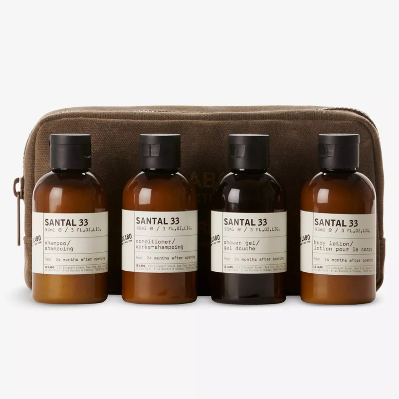 LE LABO Santal 33 body and hair travel gift set/Santal 33 shower gel 90ml, Santal 33 body lotion 90m