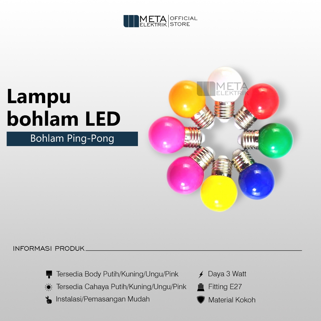 Lampu cafe led 3 Watt bohlam dekorasi cafe 3 watt bohlam warna-warni