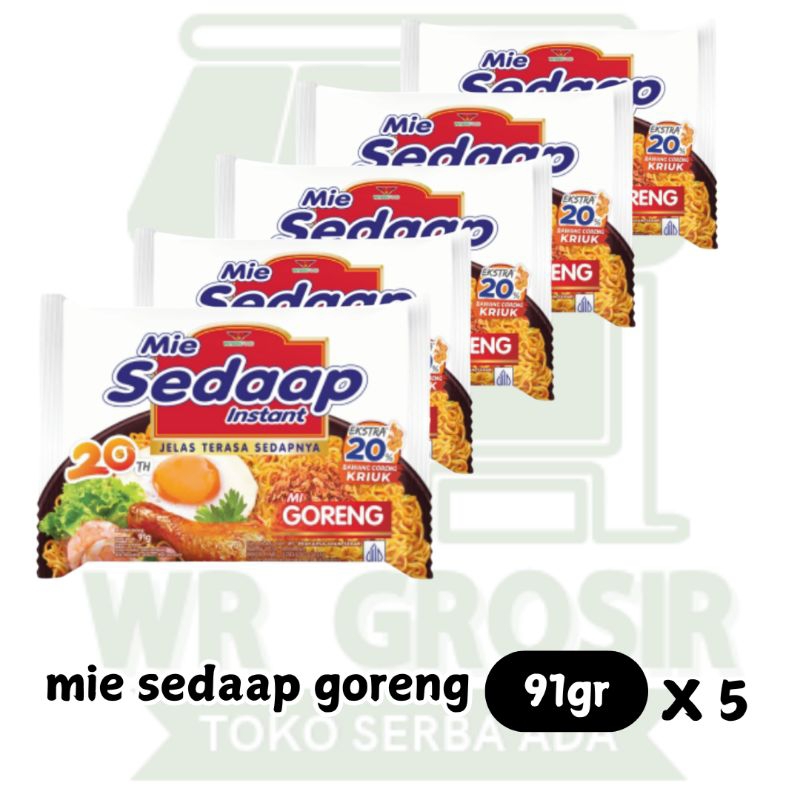 

Mie Sedaap Goreng Instant 20 Kriuk 97gr x5