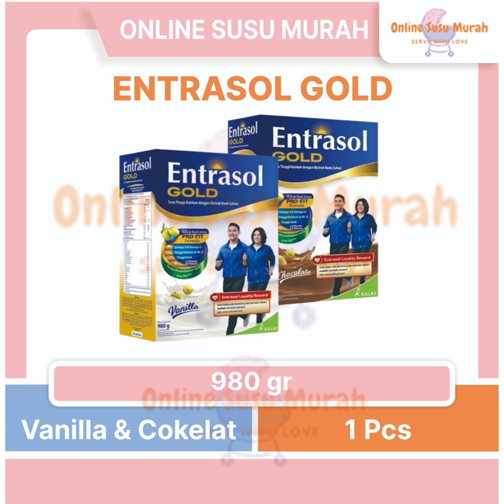 

ENTRASOL GOLD VANILLA COKLAT 980GR VANILA KEMASAN LAMA 1000GR 1KG SUSU DEWASA SSKD