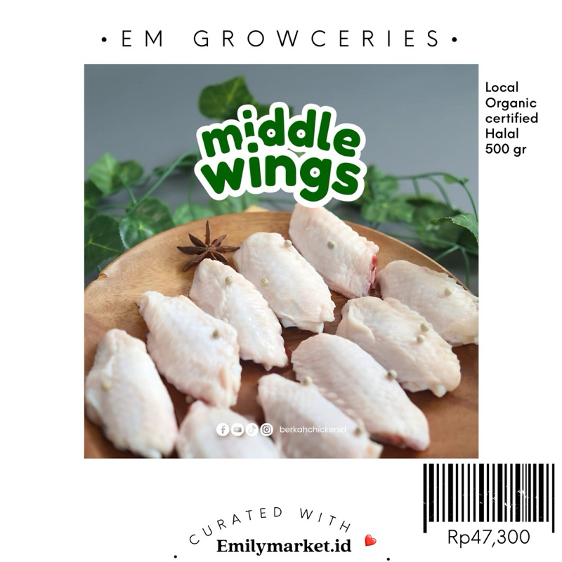 

Chicken Middle Wings / Sayap Ayam Potong Organik by Berkah Chicken
