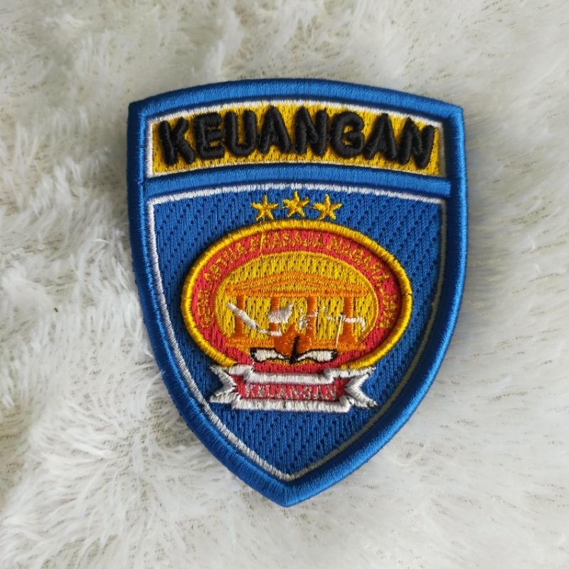 logo keuangan polri bordir timbul 3D