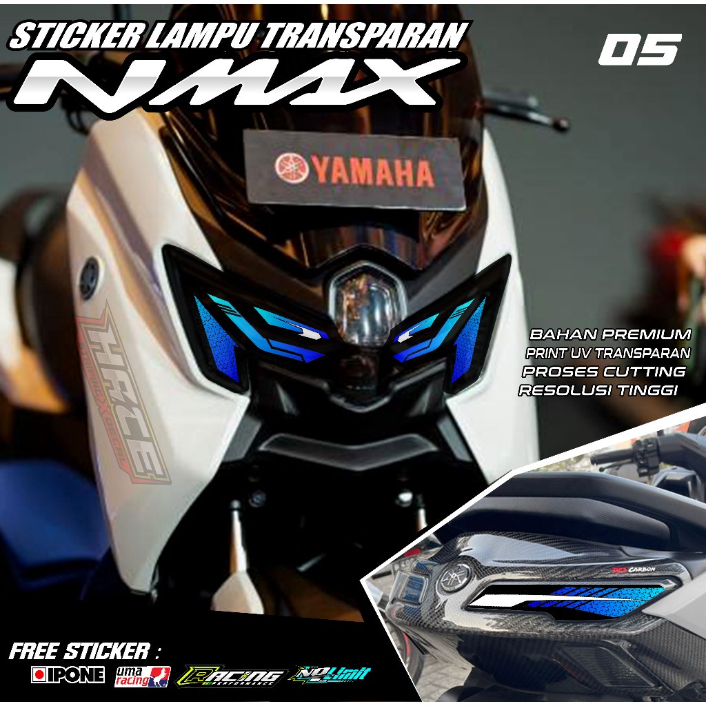 KODE 05 STICKER VARIASI ALIS LAMPU MOTOR NMAX TURBO/NEO - STICKER LAMPU MOTOR NMAX TURBO/NEO