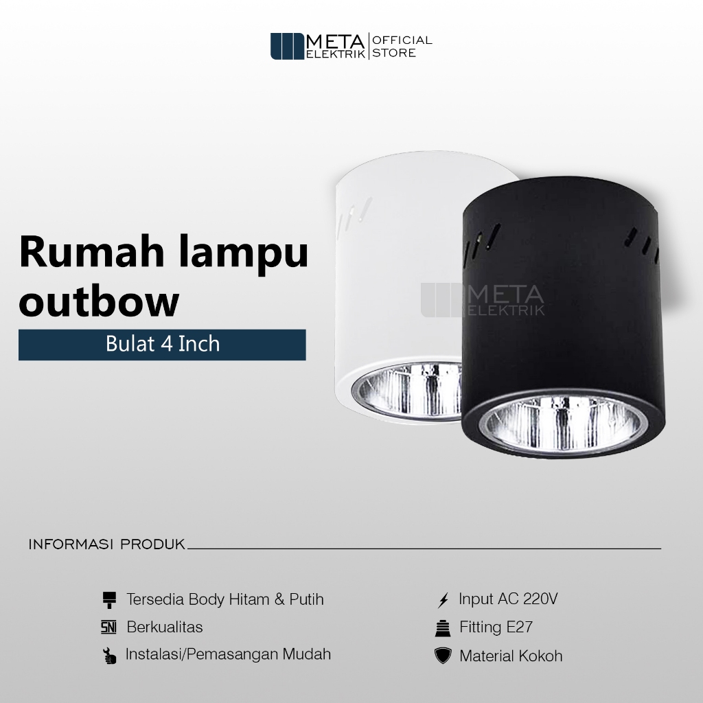 Downlight outbow 4in bulat kap lampu stainless outbow