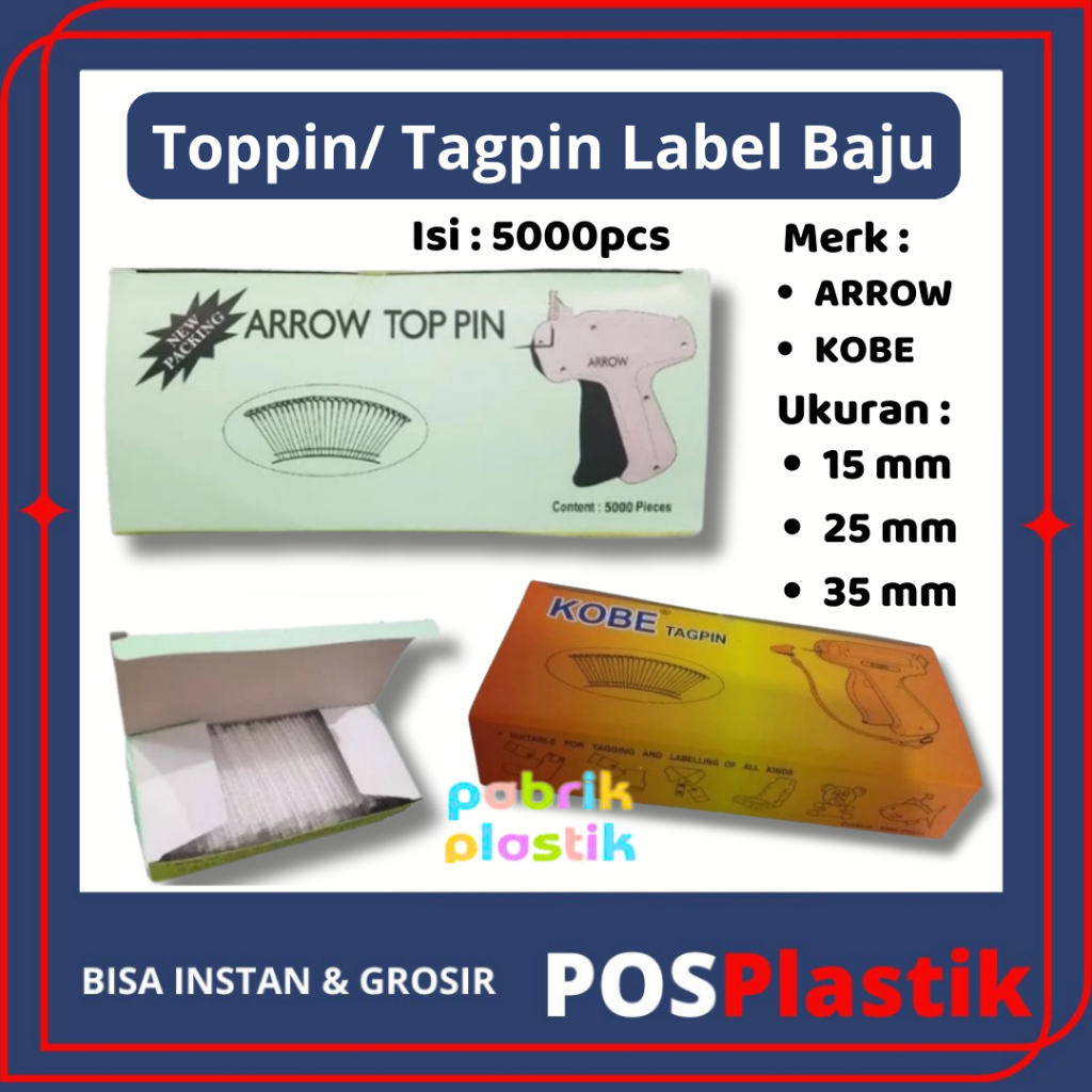 

[ARROW] 1 Dos ISI 5000 PCS REFFIL TAG PIN LAUNDRY NAME TAG TEMBAK LABEL HARGA 15 25 35 JAKARTA