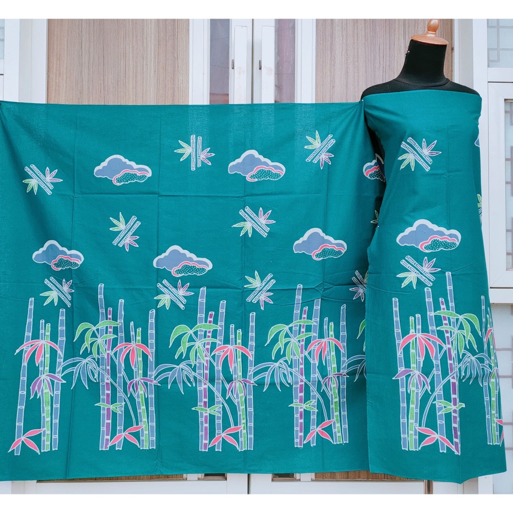 Batik Umiromlah 2210224 Bahan Kain Batik Full Tulis Asli Canting Pengrajin Madura Pamekasan Hijau To