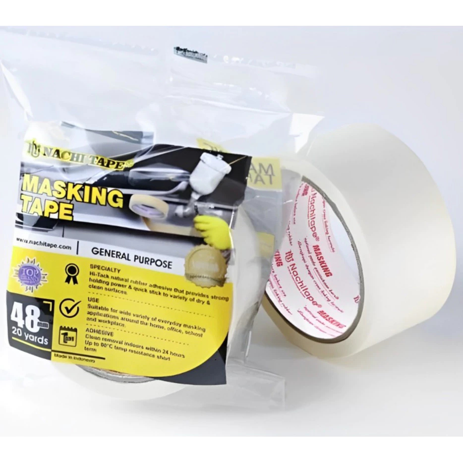 

NACHI Masking Tape 2 INCH X 20Y / Lakban Kertas Masking Tape Nachi 2 Inch 48 mm x 20 Yard