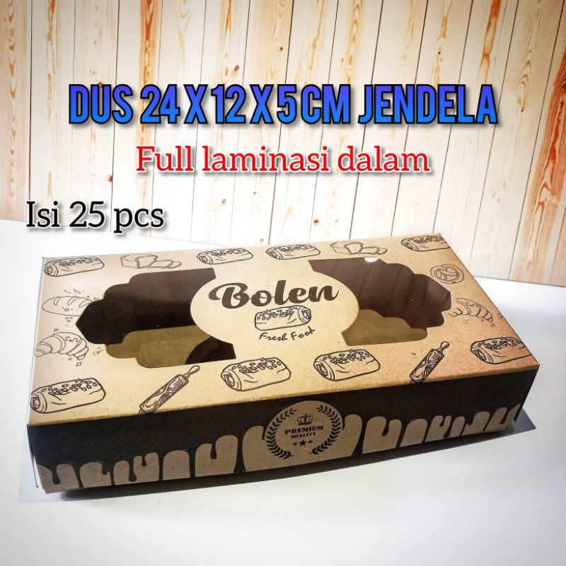 HOKI dus kemasan bolen pisang bolen keju kotak bolen 24x12x5 isi 25pcs