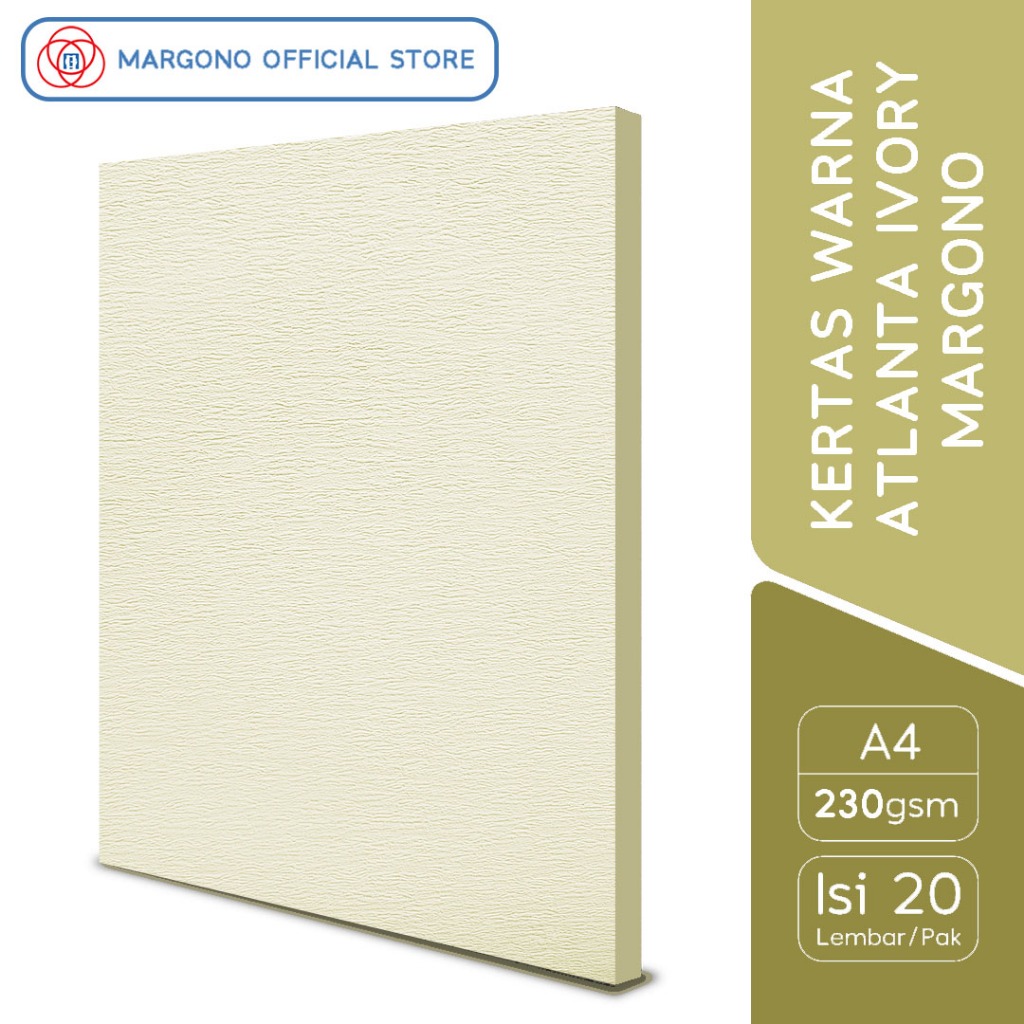 

Margono Kertas Warna A4 Atlanta Ivory 230 gsm - 20 Lembar