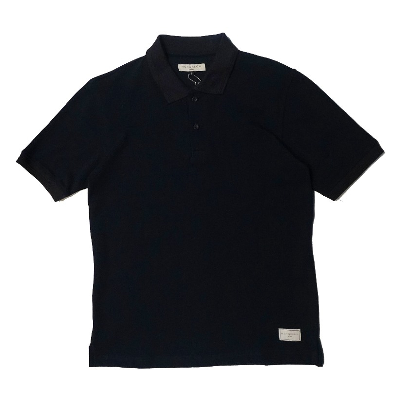 06 KAOS  POLO MONOKROM ( HITAM, BIRU DONGKER, )
