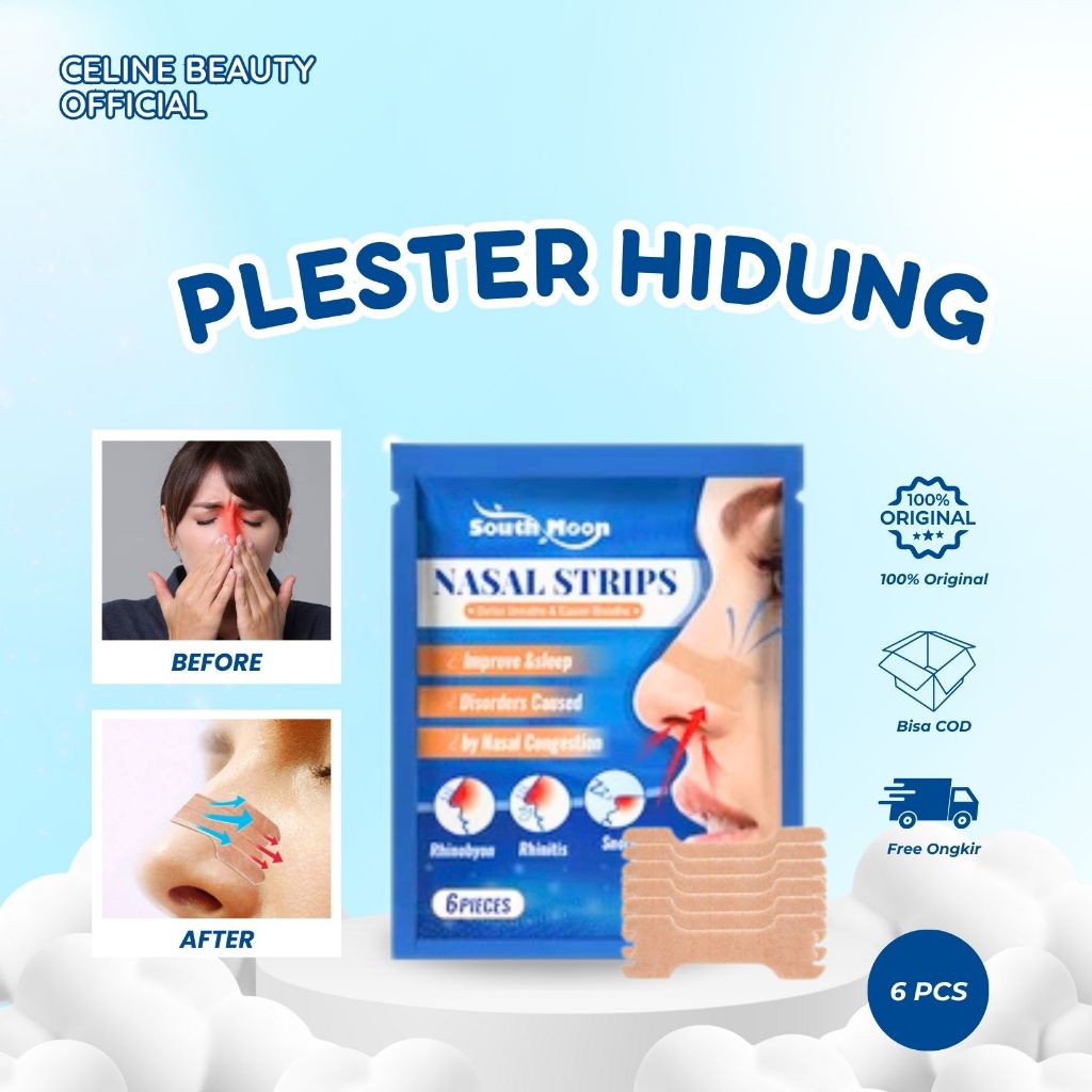 South Moon Nasal Strip 6pcs / Plester Hidung L Nasal Strips Nose Strips Anti Dengkur Ngorok Nasal Pl