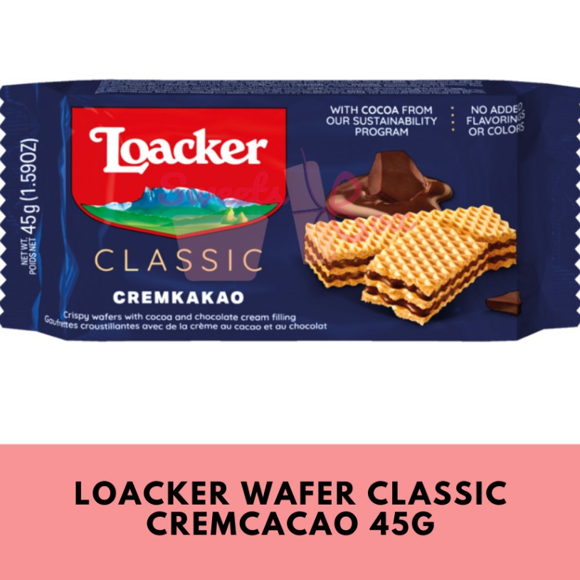 

Biskuit, Kue, & Wafer Loacker 45gr Classic Cremkakao Napolitaner Waffer Import Loker Loacker 45 gram