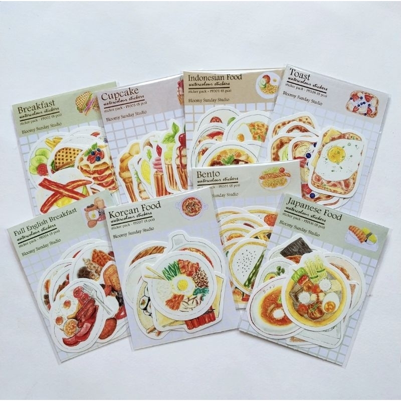 

Bloomy Sunday Studio - Food Sticker Pack/ Die Cut Sticker