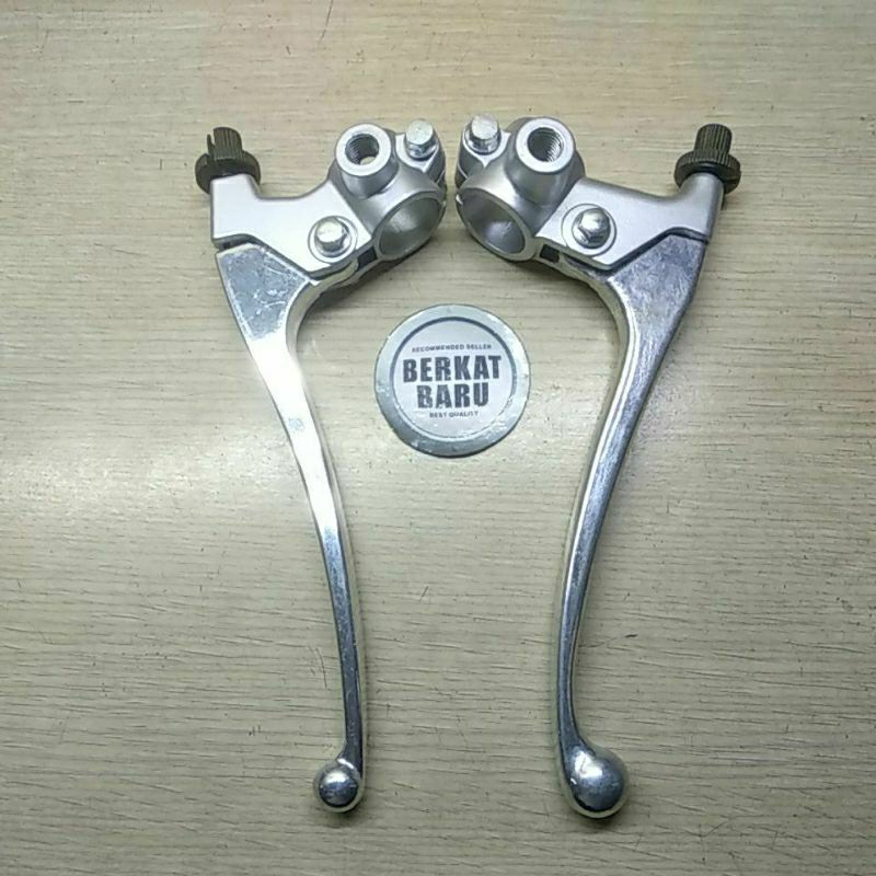 Rumah Dudukan Handel Rem Kopling 2 Baut Stelan SILVER CROME DT100 RS100