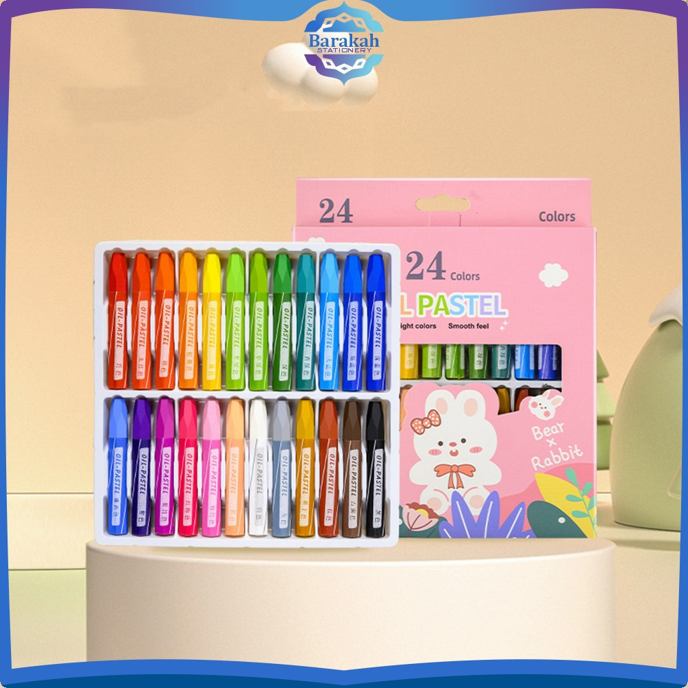

Krayon Minyak Isi 12 dan 24 Warna Motif Kartun / Crayon Oil Pastel Perlengkapan Mewarnai Anak / Set Krayon Pigmentasi Tinggi Aman Untuk Anak Barakah Stationery A99