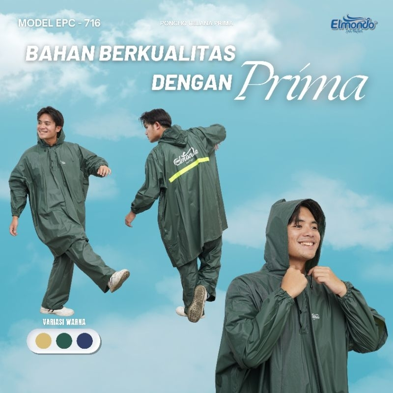 Jas Hujan Stelan Jas Hujan Ponco Celana Elmondo Prima 716 Jas Hujan Pria Wanita Jas Hujan Celana Jas
