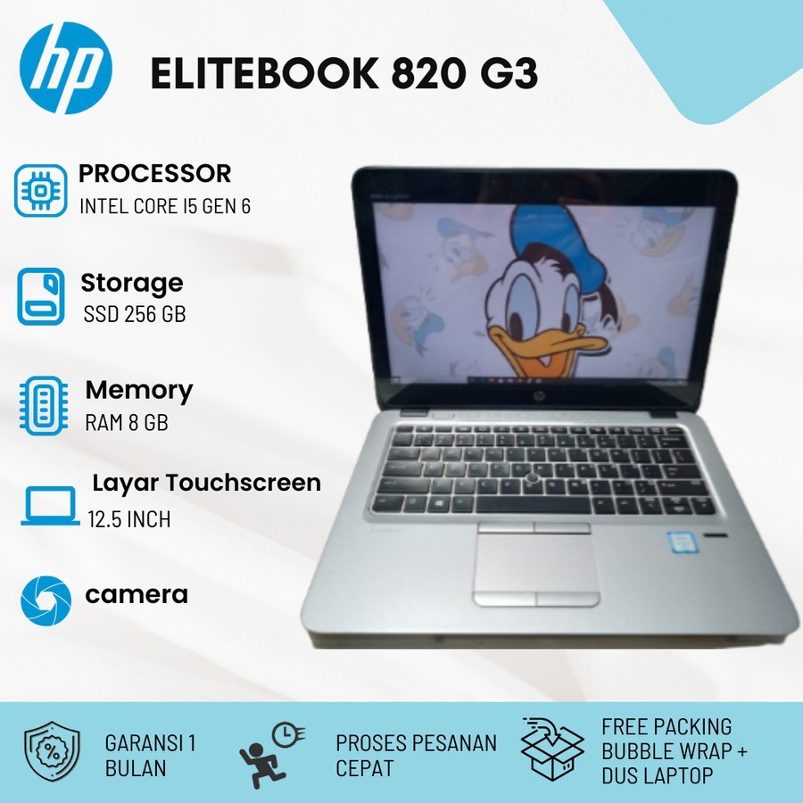 Laptop TOUCHSCREEN Termurah HP Elitebook 820 G3 Minus