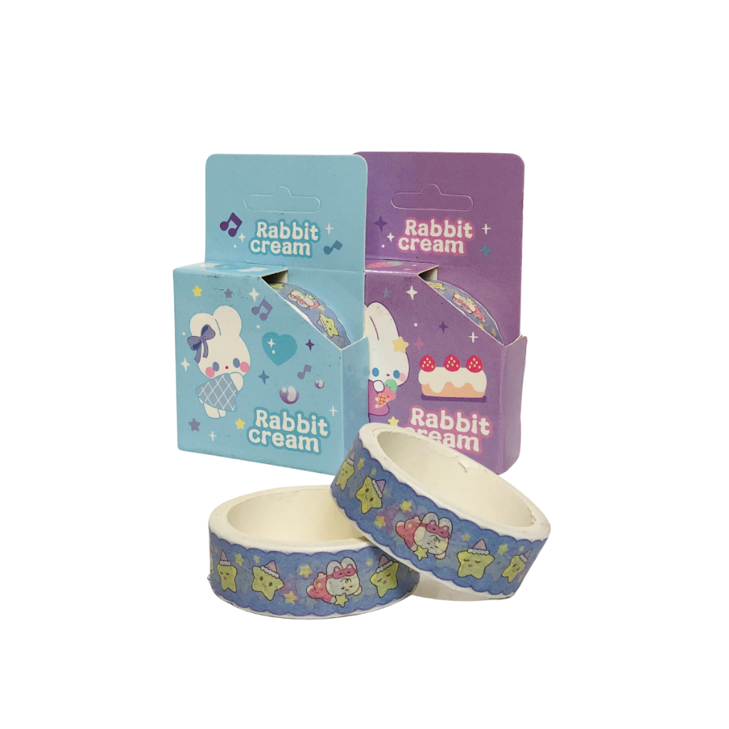 

Washi Tape Decor Impor Motif Rabbit Cream Fancy WB-9910 Solasi Dekor Diy Motif Kelinci Lucu Pastel - Satuan