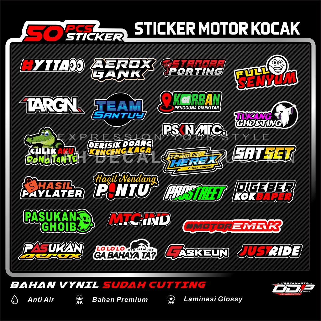 Stiker Sponsor Pack kata kata Stiker Aesthetic Tumblr Untuk Laptop Motor Helm Tumblr Casing HP