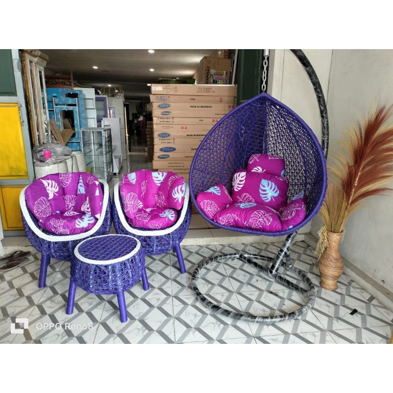 ayunan rotan+kursi teras rotan brekele