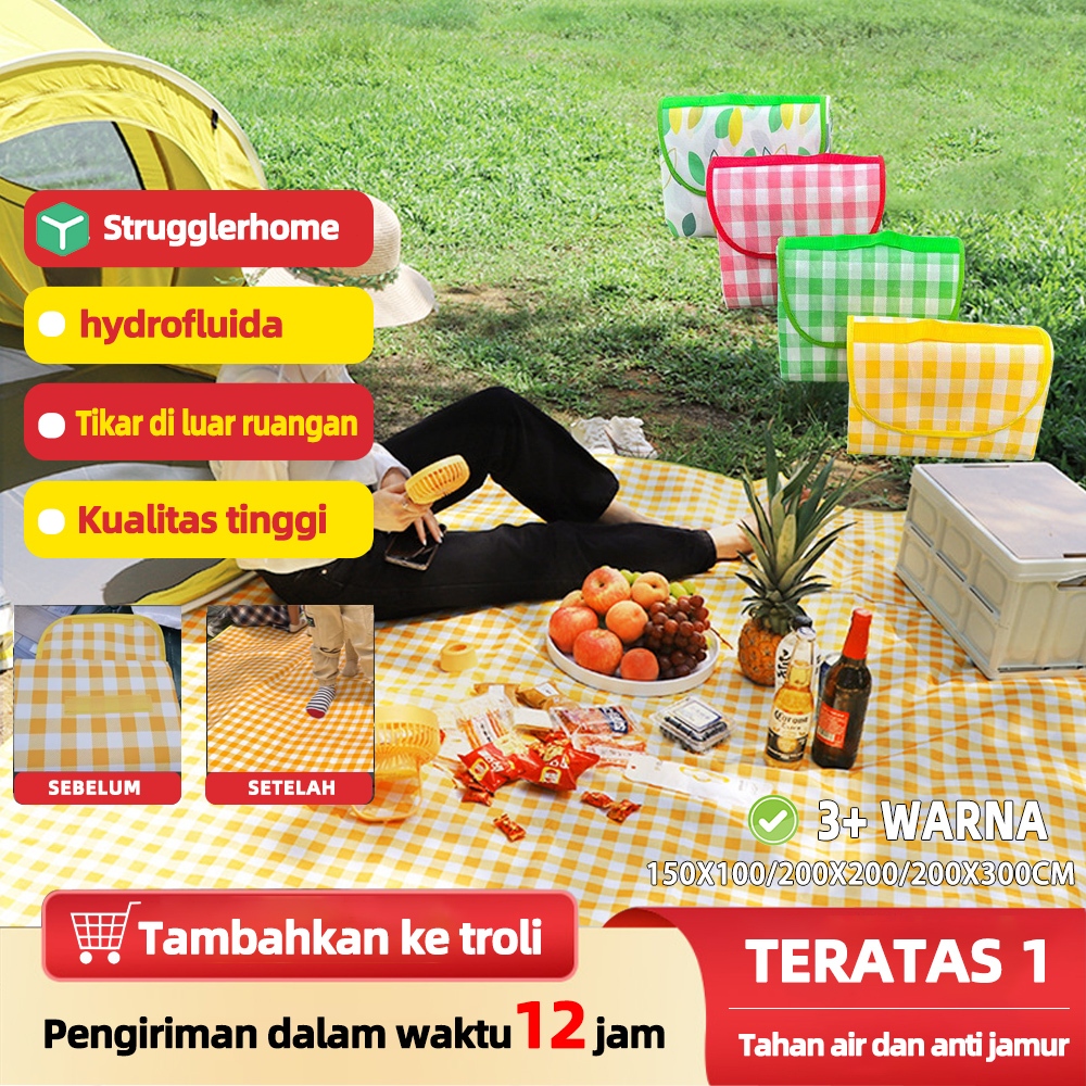 【strugglerhome】tikar lipat piknik jumbo 300x200 anti air tikar lipat piknik aesthetic tikar piknik a