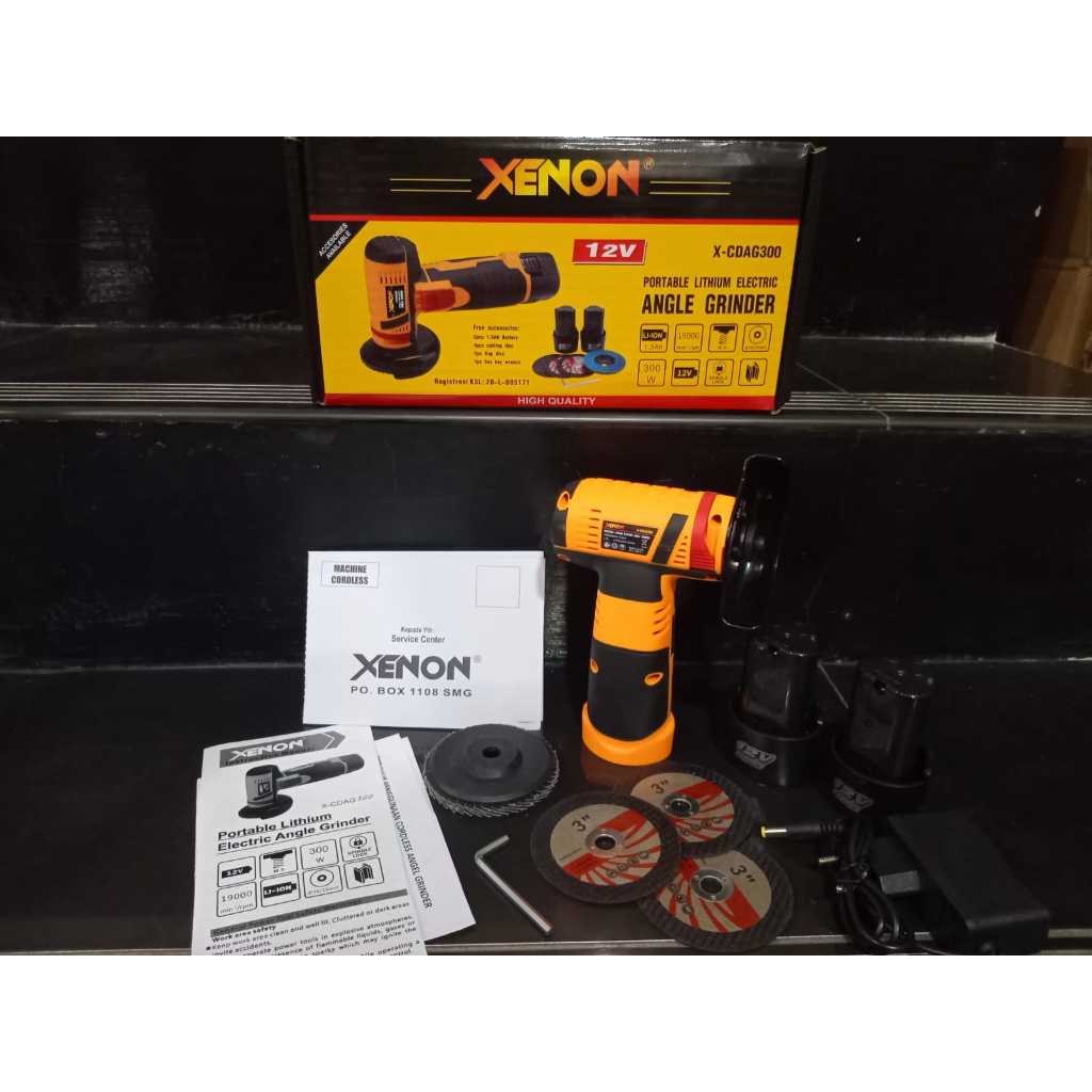 XENON CDAG300 Mesin Gerinda Cordless Mini 3" 12V Mini Angle Grinder