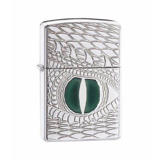 Zippo 28807 Dragon Eye Armor High Polish Chrome, Deep Carved