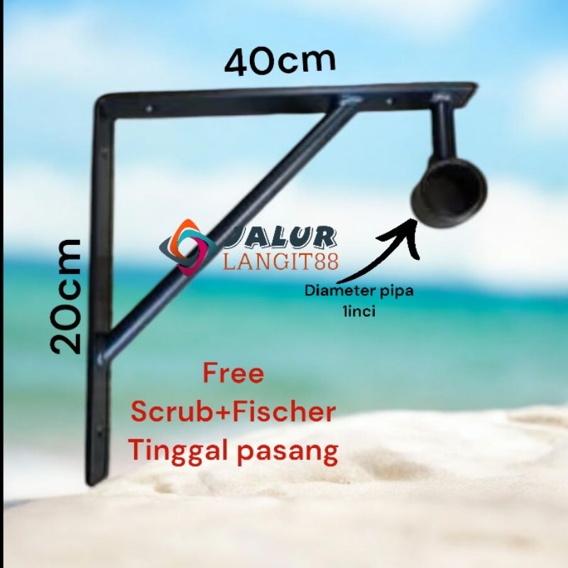 siku ambalan Besi Siku Rak Penyangga Ambalan Gantungan Baju Tebal