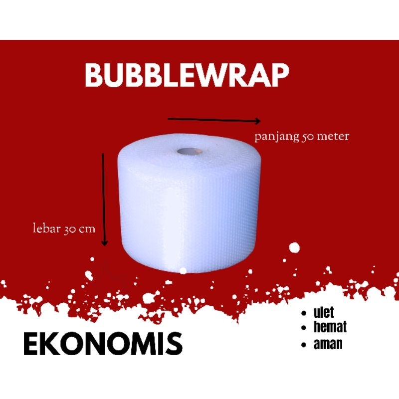 

Bubblewrap Ekonomis murah 30cm x 50 meter plastik pembungkus barang onlineshop
