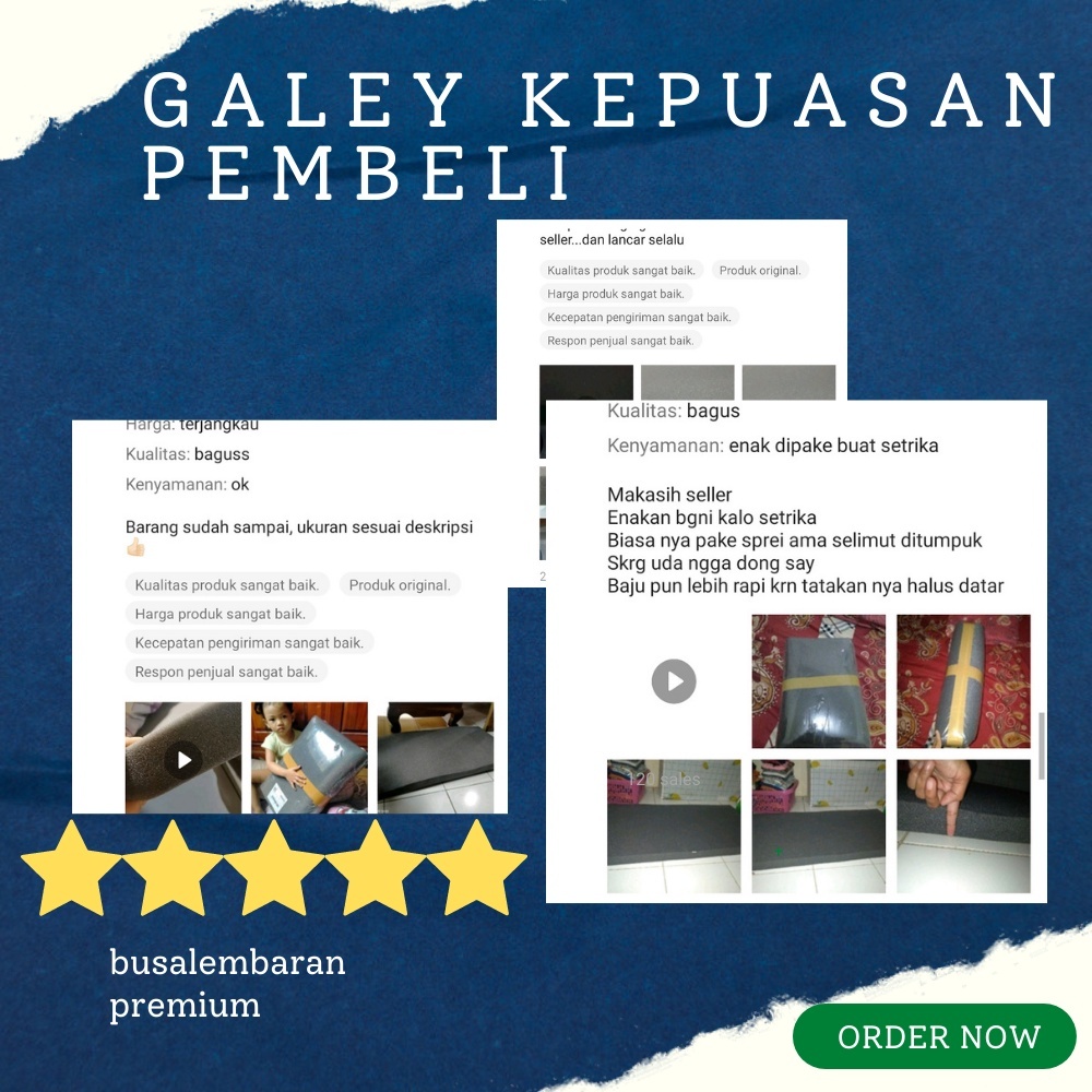 RB Busa kasur Tebal 3 Cm Ukuran 200x160 cm Royal Foam Alas Tidur Lembaran Spons SponMeteran