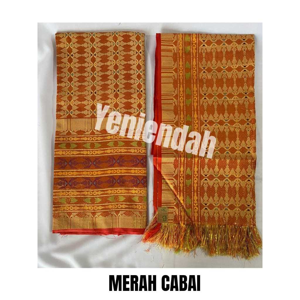 Kain Songket Thailand Pinggir Merah
