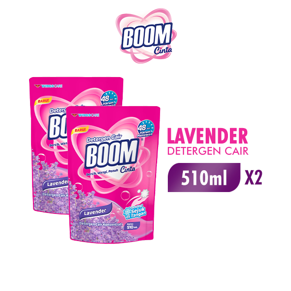 Boom Cinta Deterjen Cair Lavender 510 Ml x2