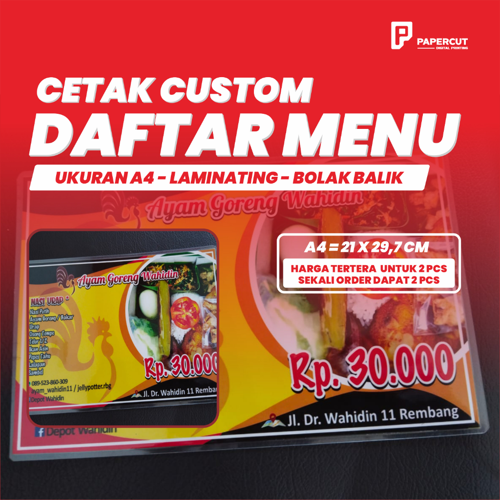 

CETAK DAFTAR MENU - BUKU MENU A4 - BOLAK BALIK - CETAK TERMURAH