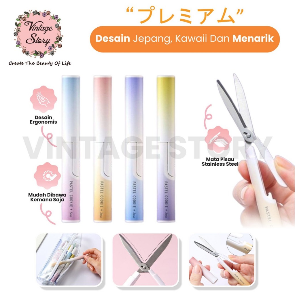 

Gunting Kecil Lipat Bentuk Pena Lucu Praktis Tajam Serbaguna Desain Jepang