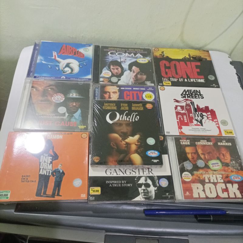 VCD original The Rock, The informant, Othello, American Gangster, City Hall, Coma , Gone, Airplane, 